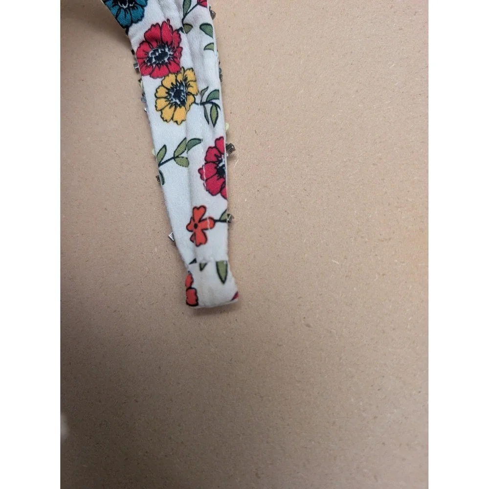Anthropologie NAMJOSH Beaded Sequin Embellished Floral Headband Boho Preppy